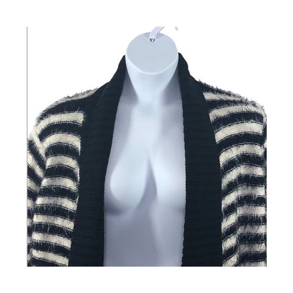 Anthropologie Pleione NWT Striped Eyelash Open Front Cardigan Sweater Size Large - Picture 4 of 16